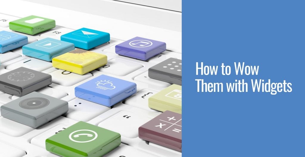 Several small blocks of smartphone application widgets