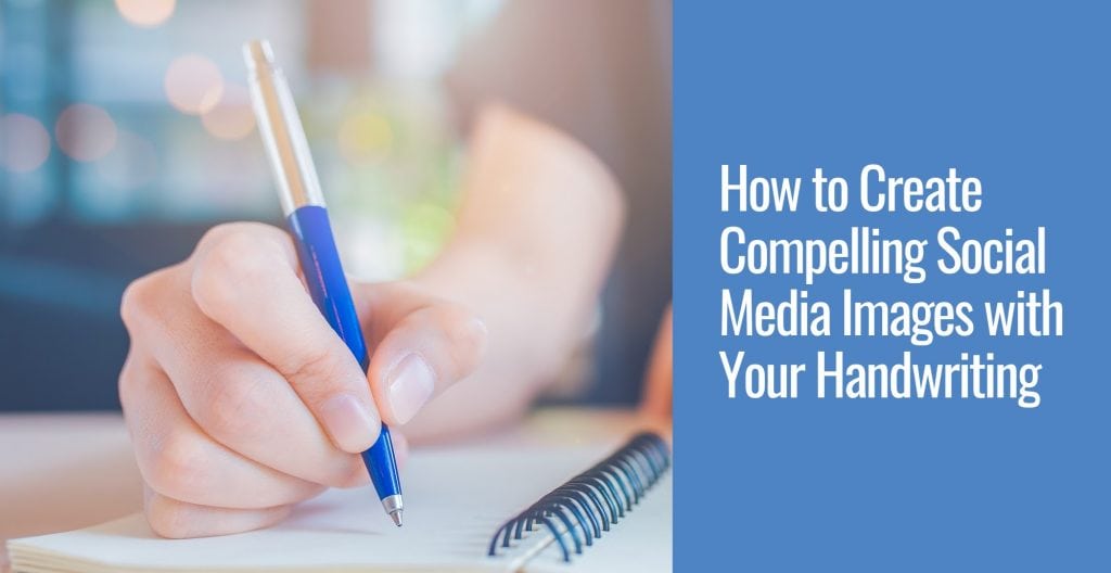 Easy as A-B-C: How to Create Compelling Social Images with Your Handwriting A photo of a right hand writing on a spiral notebook using a ballpen