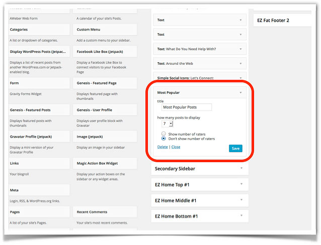 Fill in missing information so your widget will work